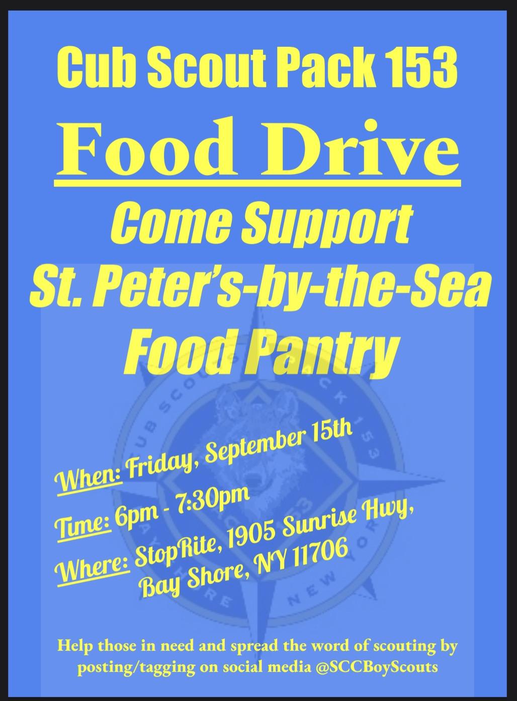Flyer Food Drive_Cub Scouts Pack 153_230915